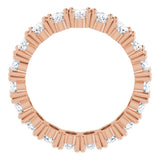 10K Gold Oval Lab-Grown Diamond Shared-Prong Eternity Band – 5x3 mm Stones - Rose Gold - view 2