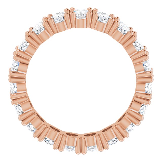 10K Gold Oval Lab-Grown Diamond Shared-Prong Eternity Band – 5x3 mm Stones - Rose Gold - view 2