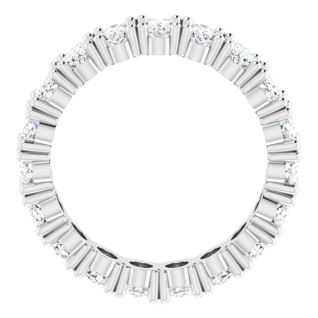 Platinum Oval Natural Diamond Shared-Prong Eternity Band – 5x3 mm Stones - view 2