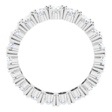 10K Gold Oval Lab-Grown Diamond Shared-Prong Eternity Band – 5x3 mm Stones - White Gold - view 2