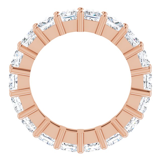 10K Gold Square Lab-Grown Diamond Shared-Prong Eternity Band – 3.5x3.5 mm Stones - Rose Gold - view 2