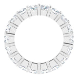 10K Gold Square Lab-Grown Diamond Shared-Prong Eternity Band – 3.5x3.5 mm Stones - White Gold - view 2