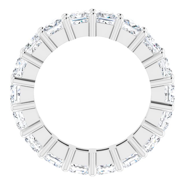 10K Gold Square Lab-Grown Diamond Shared-Prong Eternity Band – 3.5x3.5 mm Stones - White Gold - view 2