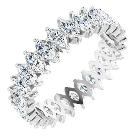 Platinum Marquise Lab-Grown Diamond Shared-Prong Eternity Band – 4x2 mm Stones