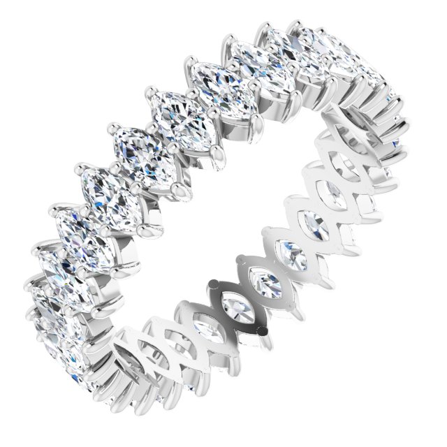 Platinum Marquise Lab-Grown Diamond Shared-Prong Eternity Band – 4x2 mm Stones