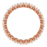 14K Gold Marquise Natural Diamond Shared-Prong Eternity Band – 4.5x2.5 mm Stones - Rose Gold - view 2