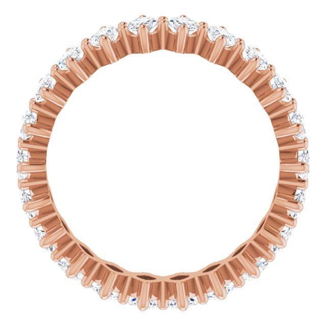 14K Gold Marquise Lab-Grown Diamond Shared-Prong Eternity Band – 4.5x2.5 mm Stones - Rose Gold - view 2