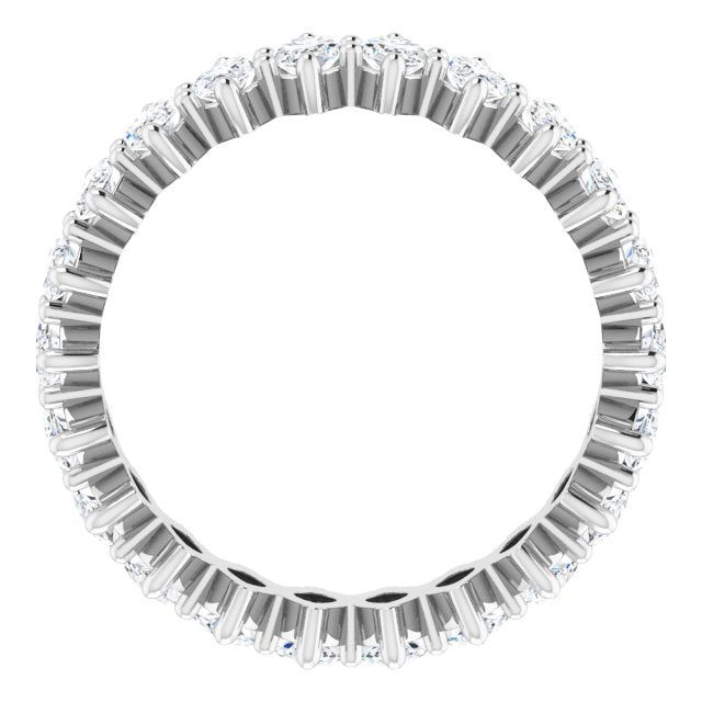 14K Gold Marquise Lab-Grown Diamond Shared-Prong Eternity Band – 4.5x2.5 mm Stones - White Gold - view 2