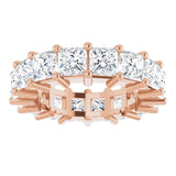 10K Gold Square Lab-Grown Diamond Shared-Prong Eternity Band – 4x4 mm Stones - Rose Gold - view 3