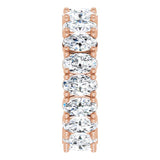 10K Gold Oval Lab-Grown Diamond Shared-Prong Eternity Band – 5x3 mm Stones - Rose Gold - view 4