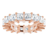 10K Gold Square Natural Diamond Shared-Prong Eternity Band – 3.5x3.5 mm Stones - Rose Gold - view 3