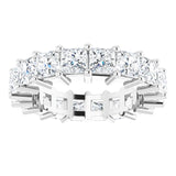 10K Gold Square Lab-Grown Diamond Shared-Prong Eternity Band – 3.5x3.5 mm Stones - White Gold - view 3