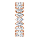 14K Gold Marquise Lab-Grown Diamond Shared-Prong Eternity Band – 4.5x2.5 mm Stones - Rose Gold - view 4