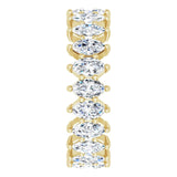 14K Gold Marquise Lab-Grown Diamond Shared-Prong Eternity Band – 4.5x2.5 mm Stones - Yellow Gold - view 4