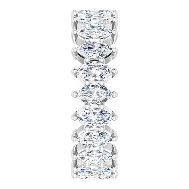 Platinum Marquise Lab-Grown Diamond Shared-Prong Eternity Band – 4.5x2.5 mm Stones - view 4