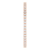 10K Gold Round Lab-Grown Diamond Shared-Prong Eternity Band – 1 mm Stones - Rose Gold - view 4