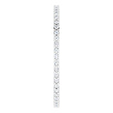 10K Gold Round Natural Diamond Shared-Prong Eternity Band – 1 mm Stones - White Gold - view 4