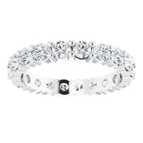 10K Gold Round Lab-Grown Diamond Shared-Prong Eternity Band – 2.75 mm Stones - White Gold - view 3