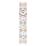 10K Gold Round Natural Diamond Shared-Prong Eternity Band – 3.75 mm Stones - Rose Gold - view 4