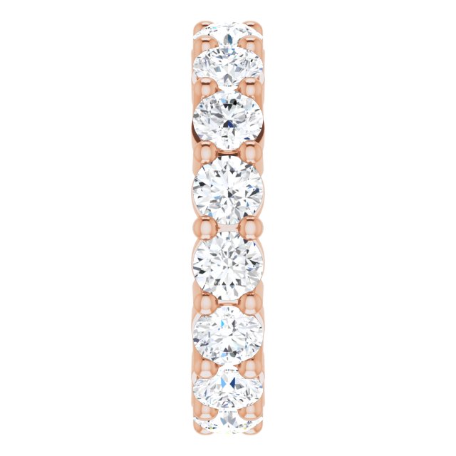 10K Gold Round Lab-Grown Diamond Shared-Prong Eternity Band – 3.75 mm Stones - Rose Gold - view 4