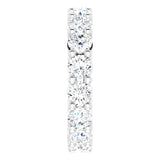 10K Gold Round Lab-Grown Diamond Shared-Prong Eternity Band – 3.75 mm Stones - White Gold - view 4