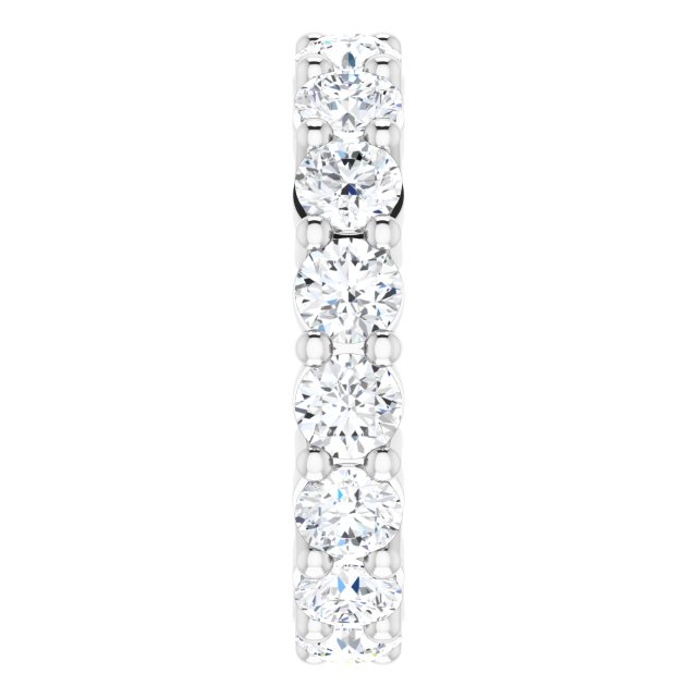 10K Gold Round Natural Diamond Shared-Prong Eternity Band – 3.75 mm Stones - White Gold - view 4