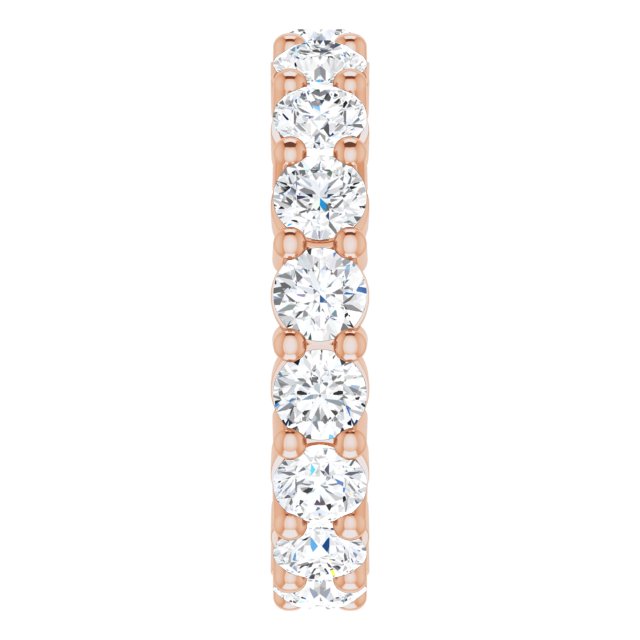 10K Gold Round Lab-Grown Diamond Shared-Prong Eternity Band – 3.5 mm Stones - Rose Gold - view 4