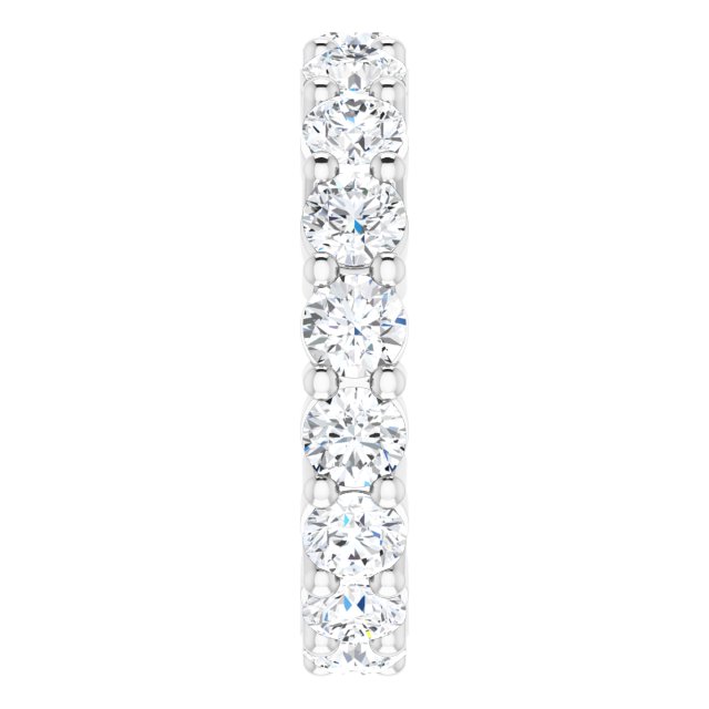 10K Gold Round Lab-Grown Diamond Shared-Prong Eternity Band – 3.5 mm Stones - White Gold - view 4