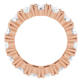 10K Gold Oval Lab-Grown Diamond Shared-Prong Eternity Band – 6x4 mm Stones - Rose Gold - view 2