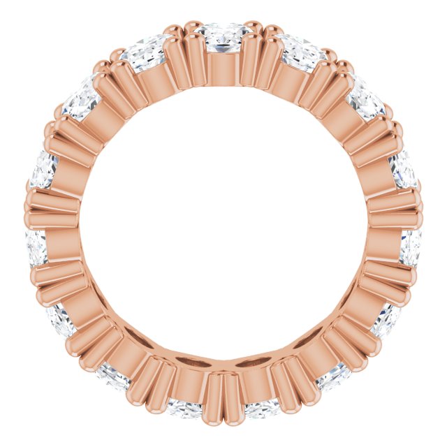 10K Gold Oval Lab-Grown Diamond Shared-Prong Eternity Band – 6x4 mm Stones - Rose Gold - view 2
