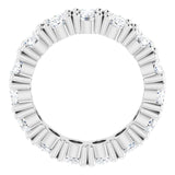 10K Gold Oval Lab-Grown Diamond Shared-Prong Eternity Band – 6x4 mm Stones - White Gold - view 2