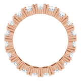10K Gold Oval Lab-Grown Diamond Shared-Prong Eternity Band – 5x3 mm Stones - Rose Gold - view 2