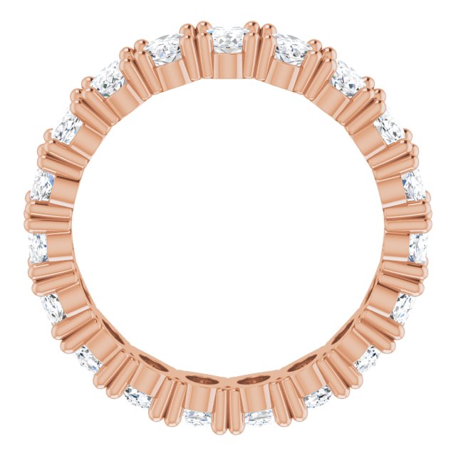 10K Gold Oval Lab-Grown Diamond Shared-Prong Eternity Band – 5x3 mm Stones - Rose Gold - view 2