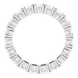 10K Gold Oval Lab-Grown Diamond Shared-Prong Eternity Band – 5x3 mm Stones - White Gold - view 2