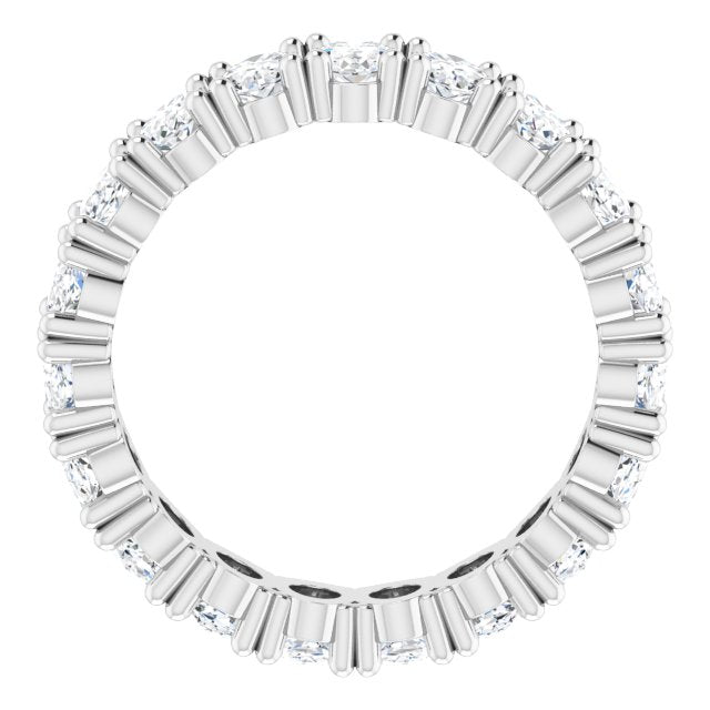 10K Gold Oval Lab-Grown Diamond Shared-Prong Eternity Band – 5x3 mm Stones - White Gold - view 2
