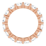 10K Gold Round Lab-Grown Diamond Shared-Prong Eternity Band – 3.8 mm Stones - Rose Gold - view 2