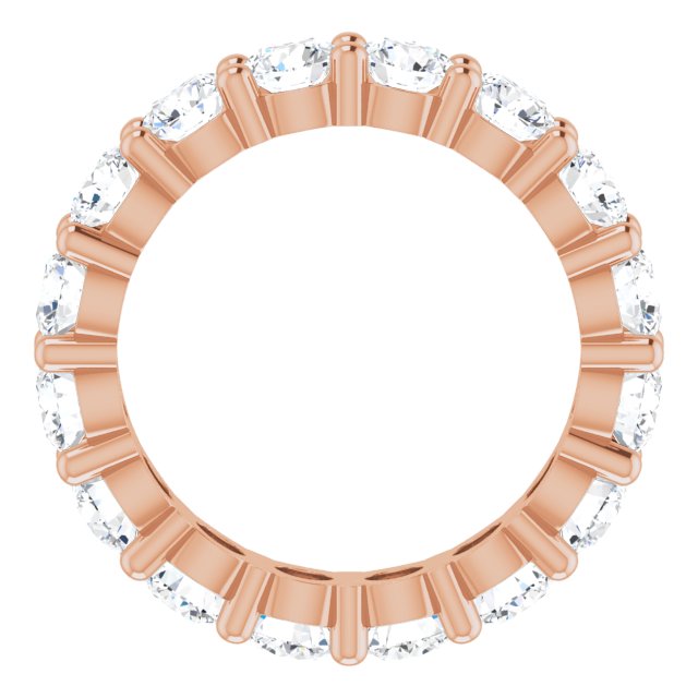 10K Gold Round Lab-Grown Diamond Shared-Prong Eternity Band – 3.8 mm Stones - Rose Gold - view 2