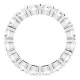 10K Gold Round Natural Diamond Shared-Prong Eternity Band – 3.8 mm Stones - White Gold - view 2