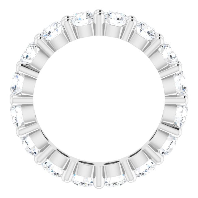 10K Gold Round Lab-Grown Diamond Shared-Prong Eternity Band – 3.8 mm Stones - White Gold - view 2