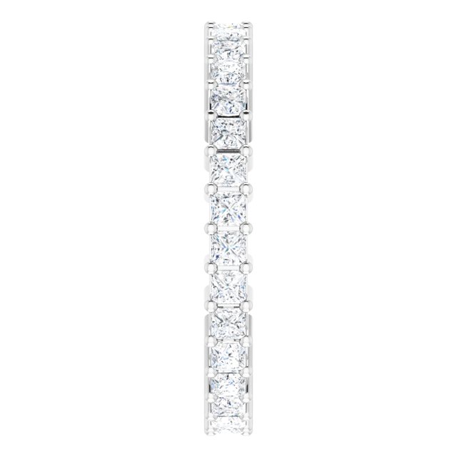 10K Gold Square Natural Diamond Shared-Prong Eternity Band – 1.75x1.75 mm Stones - White Gold - view 4