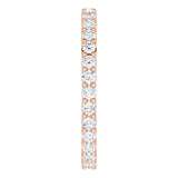 10K Gold Round Natural Diamond Shared-Prong Eternity Band – 1.7 mm Stones - Rose Gold - view 4