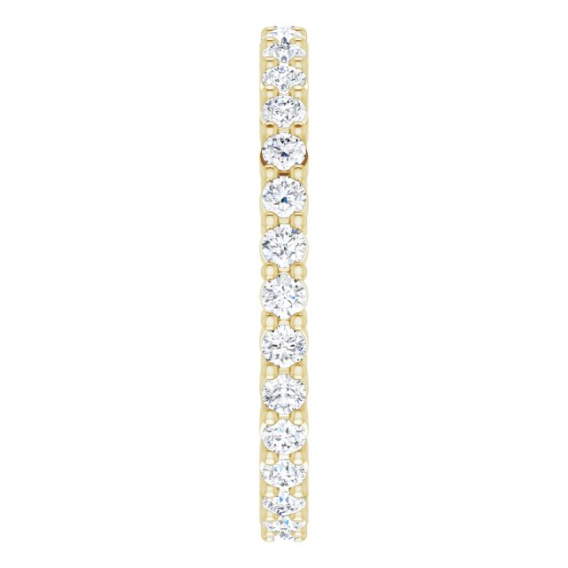 14K Gold Round Lab-Grown Diamond Shared-Prong Eternity Band – 1.7 mm Stones - Yellow Gold - view 4