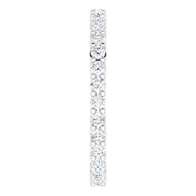 10K Gold Round Lab-Grown Diamond Shared-Prong Eternity Band – 1.7 mm Stones - White Gold - view 4