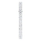10K Gold Round Natural Diamond Shared-Prong Eternity Band – 1.7 mm Stones - White Gold - view 4