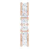 10K Gold Square Lab-Grown Diamond Shared-Prong Eternity Band – 3x3 mm Stones - Rose Gold - view 4