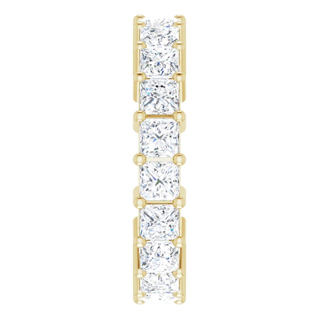 14K Gold Square Lab-Grown Diamond Shared-Prong Eternity Band – 3x3 mm Stones - Yellow Gold - view 4