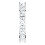 10K Gold Square Lab-Grown Diamond Shared-Prong Eternity Band – 3x3 mm Stones - White Gold - view 4