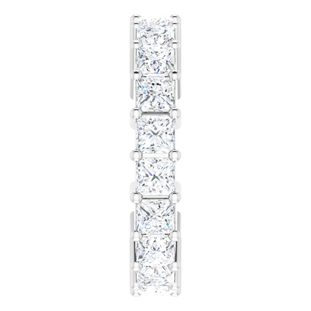 10K Gold Square Lab-Grown Diamond Shared-Prong Eternity Band – 3x3 mm Stones - White Gold - view 4