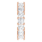 10K Gold Square Natural Diamond Shared-Prong Eternity Band – 3.5x3.5 mm Stones - Rose Gold - view 4