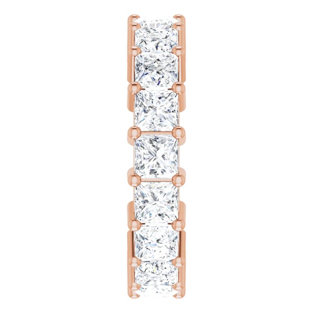 10K Gold Square Lab-Grown Diamond Shared-Prong Eternity Band – 3.5x3.5 mm Stones - Rose Gold - view 4